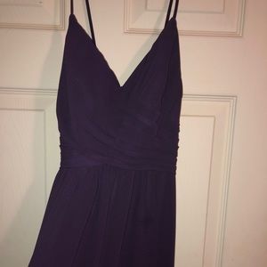 Long Purple Levkoff Bridesmaid Gown